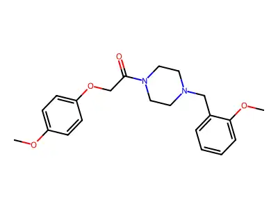 2-(4-Methoxyphenoxy)-1-[4-[(2-methoxyphenyl)methyl]piperazin-1-yl]ethanone structure
