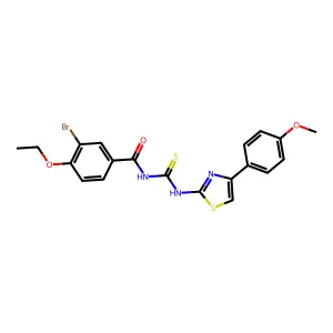 3-bromo-4-ethoxy-N-[[4-(4-methoxyphenyl)-1,3-thiazol-2-yl]carbamothioyl]benzamide structure