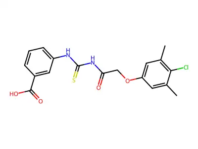 3-[[2-(4-Chloro-3,5-dimethylphenoxy)acetyl]carbamothioylamino]benzoic acid structure
