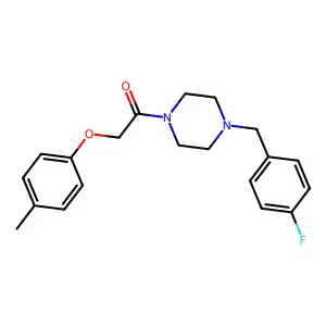 1-[4-[(4-Fluorophenyl)methyl]piperazin-1-yl]-2-(4-methylphenoxy)ethanone structure