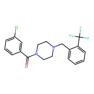 (3-Chlorophenyl)-[4-[[2-(trifluoromethyl)phenyl]methyl]piperazin-1-yl]methanone structure