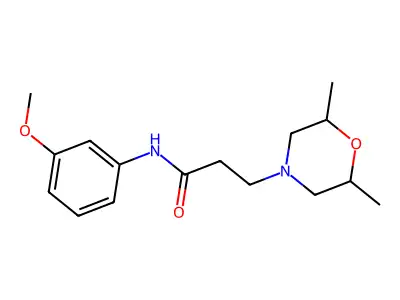 3-(2,6-dimethylmorpholin-4-yl)-N-(3-methoxyphenyl)propanamide structure