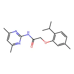 N-(4,6-dimethylpyrimidin-2-yl)-2-(5-methyl-2-propan-2-ylphenoxy)acetamide structure