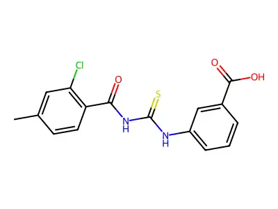 3-[(2-Chloro-4-methylbenzoyl)carbamothioylamino]benzoic acid structure