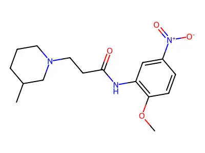 N-(2-methoxy-5-nitrophenyl)-3-(3-methylpiperidin-1-yl)propanamide structure