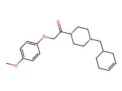 1-[4-(Cyclohex-3-en-1-ylmethyl)piperazin-1-yl]-2-(4-methoxyphenoxy)ethanone structure