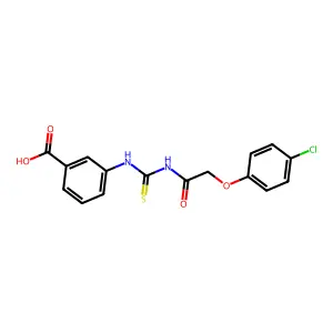 3-[[2-(4-Chlorophenoxy)acetyl]carbamothioylamino]benzoic acid structure