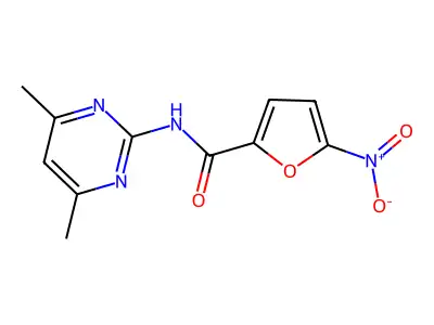 N-(4,6-dimethylpyrimidin-2-yl)-5-nitrofuran-2-carboxamide structure