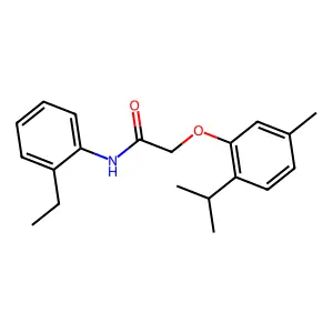 N-(2-ethylphenyl)-2-(5-methyl-2-propan-2-ylphenoxy)acetamide structure