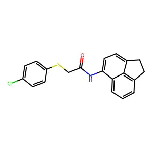 2-(4-chlorophenyl)sulfanyl-N-(1,2-dihydroacenaphthylen-5-yl)acetamide structure