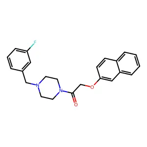 1-[4-[(3-Fluorophenyl)methyl]piperazin-1-yl]-2-naphthalen-2-yloxyethanone structure
