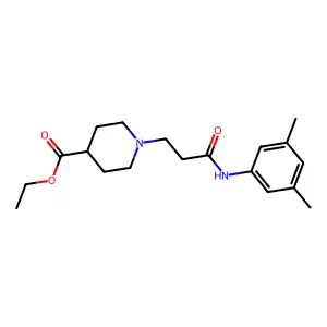 ethyl 1-{2-[N-(3,5-dimethylphenyl)carbamoyl]ethyl}piperidine-4-carboxylate structure