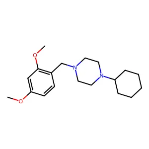 1-Cyclohexyl-4-[(2,4-dimethoxyphenyl)methyl]piperazine structure