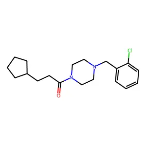 1-[4-(2-Chlorobenzyl)piperazin-1-yl]-3-cyclopentylpropan-1-one structure
