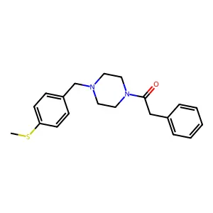 1-[4-[(4-Methylsulfanylphenyl)methyl]piperazin-1-yl]-2-phenylethanone structure
