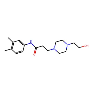 N-(3,4-dimethylphenyl)-3-[4-(2-hydroxyethyl)piperazin-1-yl]propanamide structure