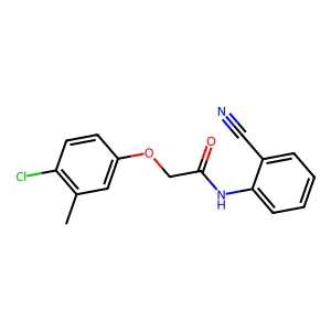 2-(4-chloro-3-methylphenoxy)-N-(2-cyanophenyl)acetamide structure