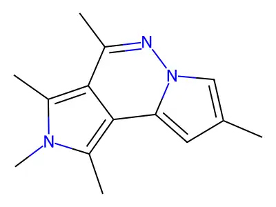1,2,3,4,8-pentamethyl-2H-dipyrrolo[1,2-b:3',4'-d]pyridazine structure
