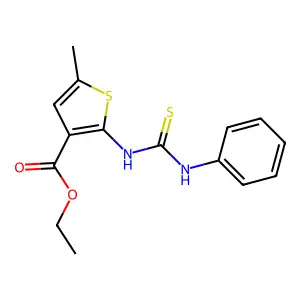 Ethyl 5-methyl-2-(phenylcarbamothioylamino)thiophene-3-carboxylate structure