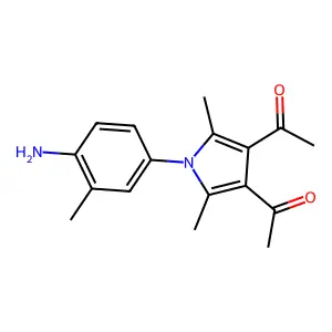 1-[4-Acetyl-1-(4-amino-3-methylphenyl)-2,5-dimethylpyrrol-3-yl]ethanone structure