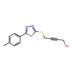 4-{[5-(4-Methylphenyl)-1,3,4-oxadiazol-2-yl]sulfanyl}but-2-yn-1-ol structure