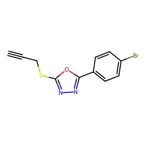 2-(4-Bromophenyl)-5-prop-2-ynylsulfanyl-1,3,4-oxadiazole structure