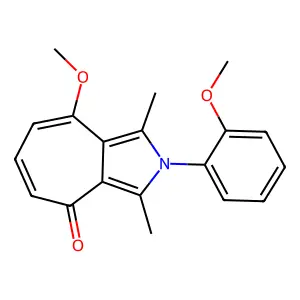 8-methoxy-2-(2-methoxyphenyl)-1,3-dimethylcyclohepta[c]pyrrol-4(2H)-one structure