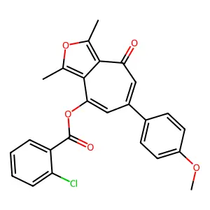 [6-(4-Methoxyphenyl)-1,3-dimethyl-8-oxocyclohepta[c]furan-4-yl] 2-chlorobenzoate structure
