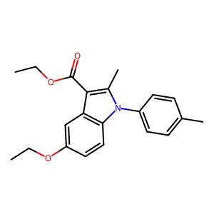 Ethyl 5-ethoxy-2-methyl-1-(4-methylphenyl)indole-3-carboxylate structure