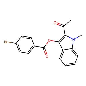 (2-Acetyl-1-methylindol-3-yl) 4-bromobenzoate structure