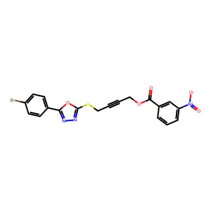 4-[[5-(4-bromophenyl)-1,3,4-oxadiazol-2-yl]sulfanyl]but-2-ynyl 3-nitrobenzoate structure