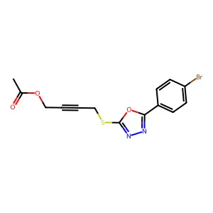 4-{[5-(4-Bromophenyl)-1,3,4-oxadiazol-2-yl]sulfanyl}but-2-yn-1-yl acetate structure