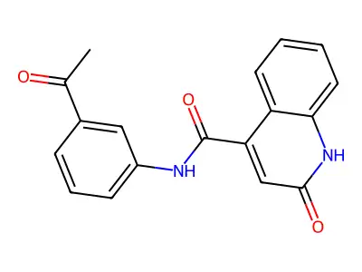 N-(3-acetylphenyl)-2-oxo-1H-quinoline-4-carboxamide structure