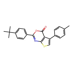 2-(4-Tert-butylphenyl)-5-(4-methylphenyl)thieno[2,3-d][1,3]oxazin-4-one structure