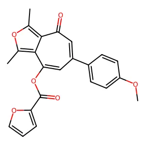 [6-(4-methoxyphenyl)-1,3-dimethyl-8-oxocyclohepta[c]furan-4-yl] furan-2-carboxylate structure