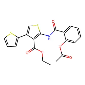 Ethyl 2-[(2-acetyloxybenzoyl)amino]-4-thiophen-2-ylthiophene-3-carboxylate structure