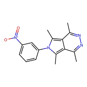1,4,5,7-tetramethyl-6-(3-nitrophenyl)-6H-pyrrolo[3,4-d]pyridazine structure