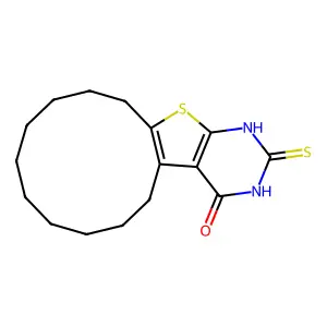 2-thioxo-2,3,5,6,7,8,9,10,11,12,13,14-dodecahydrocyclododeca[4,5]thieno[2,3-d]pyrimidin-4(1H)-one structure
