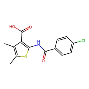 2-[(4-Chlorobenzoyl)amino]-4,5-dimethyl-3-thiophenecarboxylic acid structure