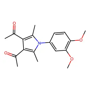 1-[4-Acetyl-1-(3,4-dimethoxyphenyl)-2,5-dimethylpyrrol-3-yl]ethanone structure