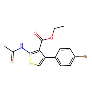 Ethyl 2-acetamido-4-(4-bromophenyl)thiophene-3-carboxylate structure