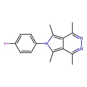 6-(4-iodophenyl)-1,4,5,7-tetramethyl-6H-pyrrolo[3,4-d]pyridazine structure