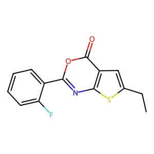 6-Ethyl-2-(2-fluorophenyl)thieno[2,3-d][1,3]oxazin-4-one structure