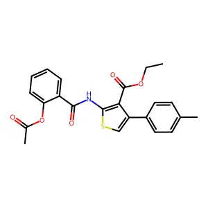 Ethyl 2-[(2-acetyloxybenzoyl)amino]-4-(4-methylphenyl)thiophene-3-carboxylate structure