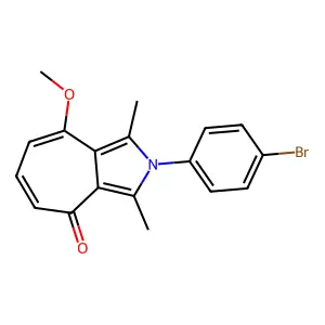 2-(4-bromophenyl)-8-methoxy-1,3-dimethylcyclohepta[c]pyrrol-4(2H)-one structure