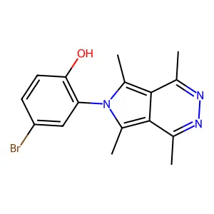 4-bromo-2-(1,4,5,7-tetramethyl-6H-pyrrolo[3,4-d]pyridazin-6-yl)phenol structure