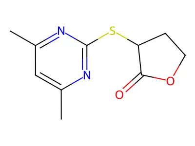 3-(4,6-Dimethylpyrimidin-2-yl)sulfanyloxolan-2-one structure