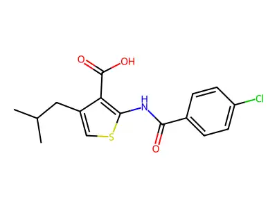 2-(4-Chloro-benzoylamino)-4-isobutyl-thiophene-3-carboxylic acid structure