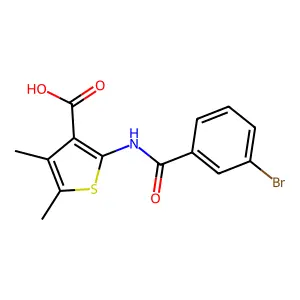 2-[(3-Bromobenzoyl)amino]-4,5-dimethyl-3-thiophenecarboxylic acid structure