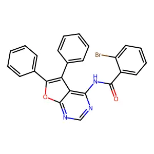 2-bromo-N-(5,6-diphenylfuro[2,3-d]pyrimidin-4-yl)benzamide structure